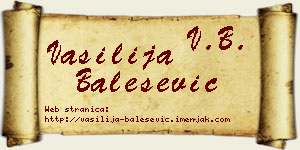 Vasilija Balešević vizit kartica